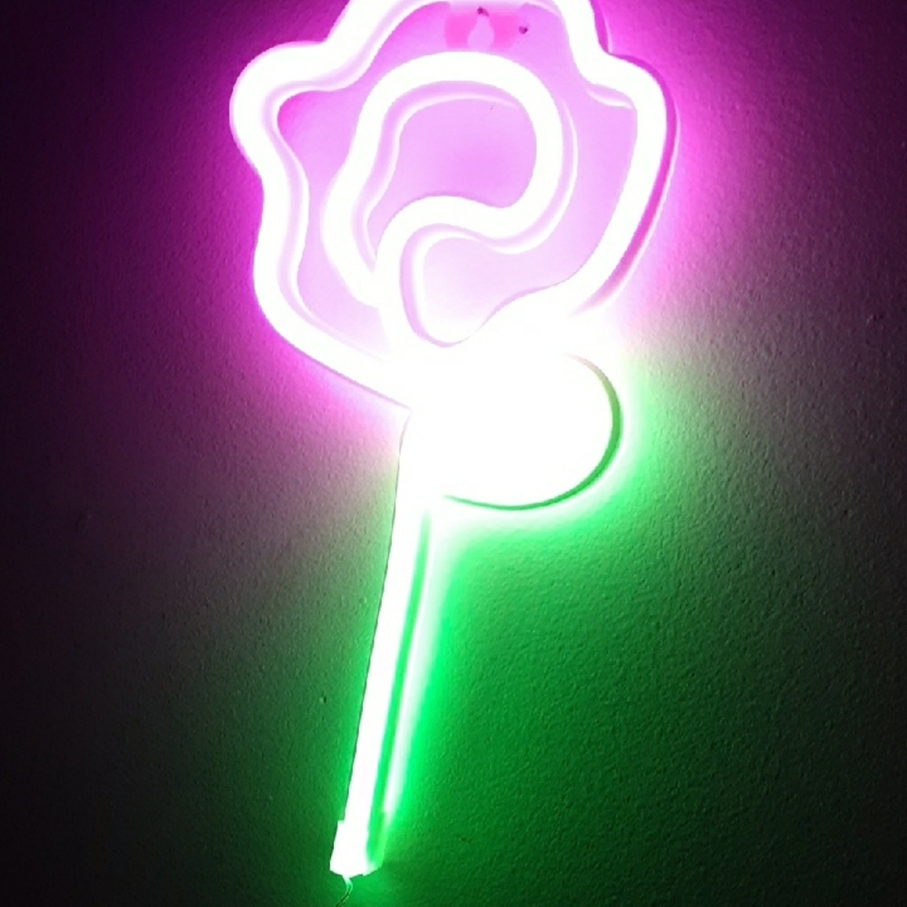 Neon Rose Party Light - Pink and Green🌹🥀💐💚💕🎀